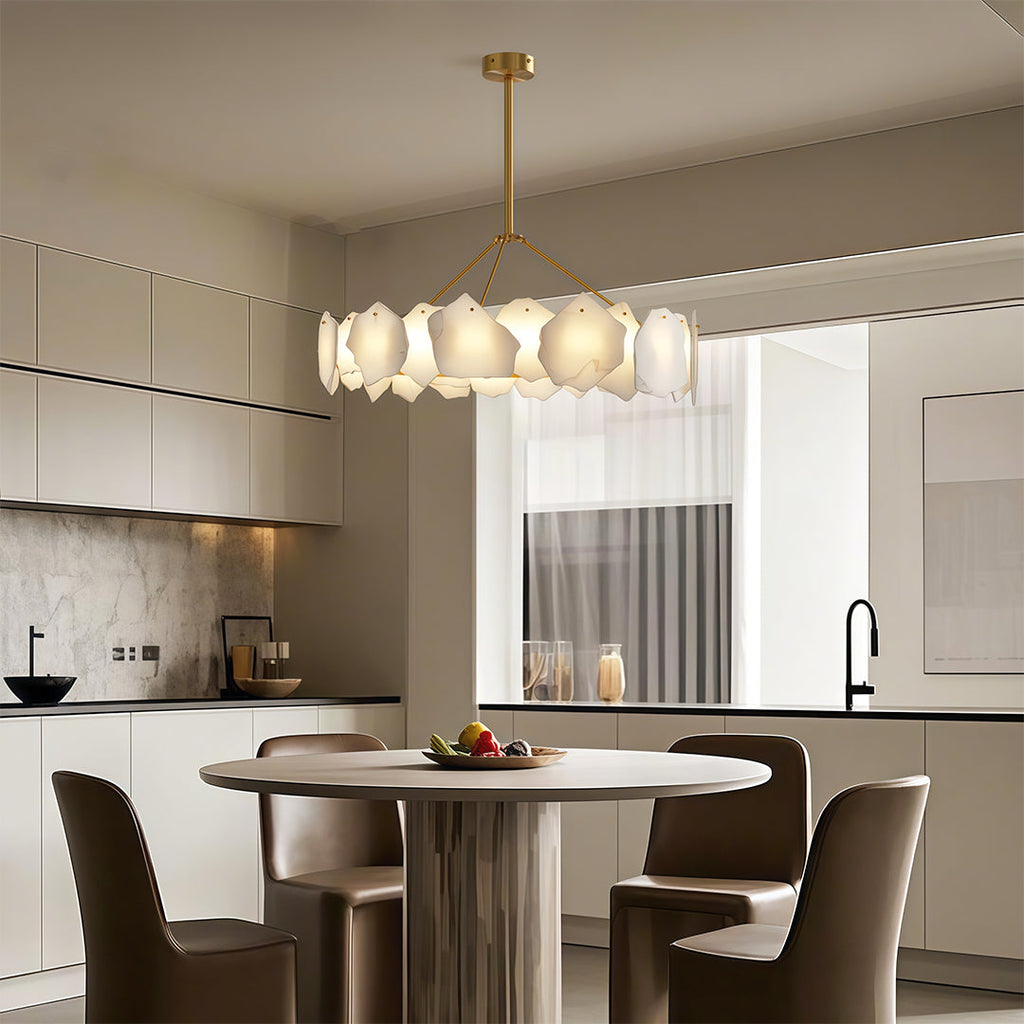 Modern LED Cloud Stone Copper Chandelier Ceiling Light