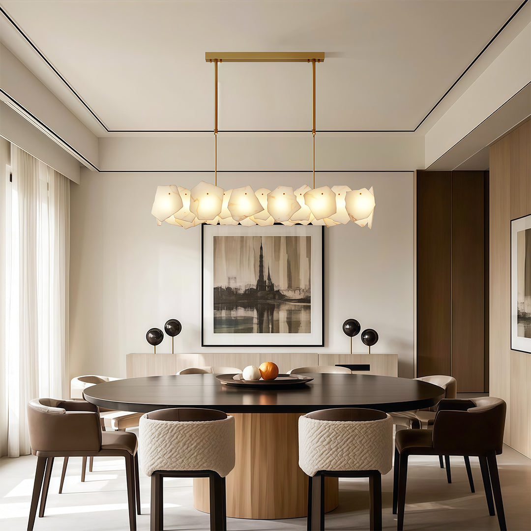 Modern LED Cloud Stone Copper Chandelier Ceiling Light