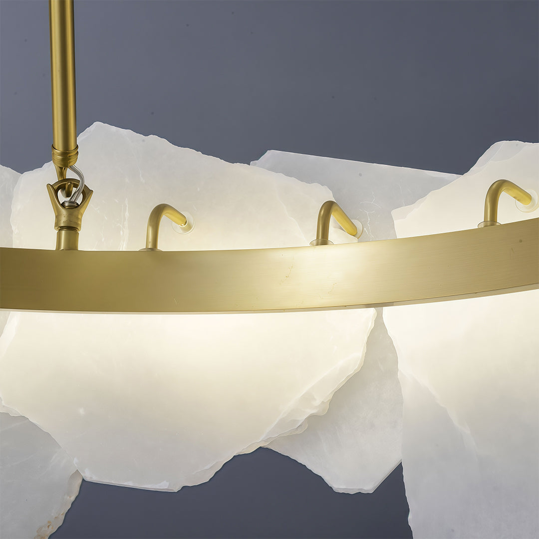 Modern LED Cloud Stone Copper Chandelier Ceiling Light