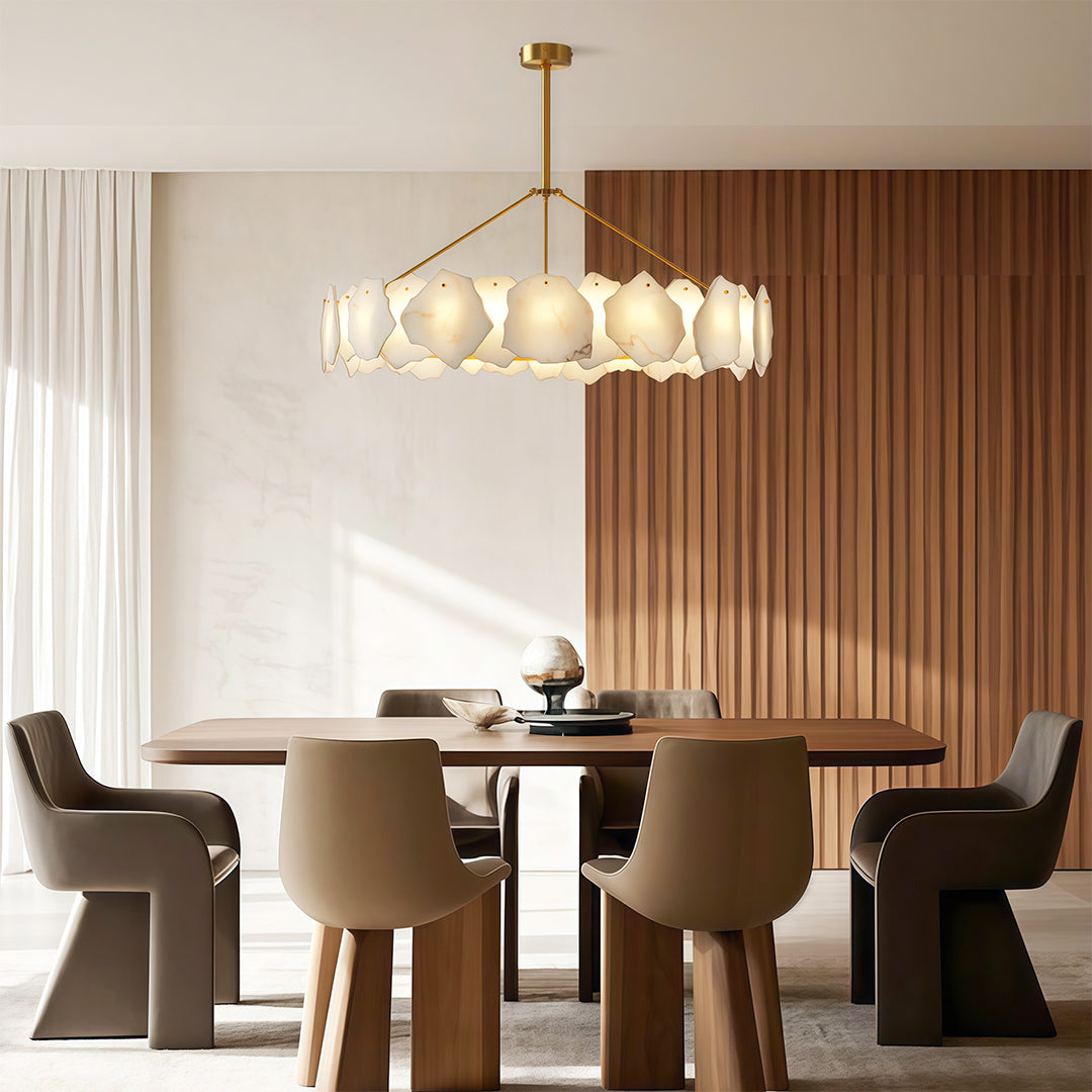 Modern LED Cloud Stone Copper Chandelier Ceiling Light