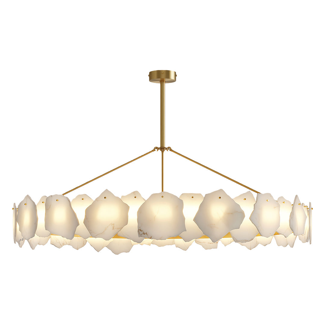 Modern LED Cloud Stone Copper Chandelier Ceiling Light