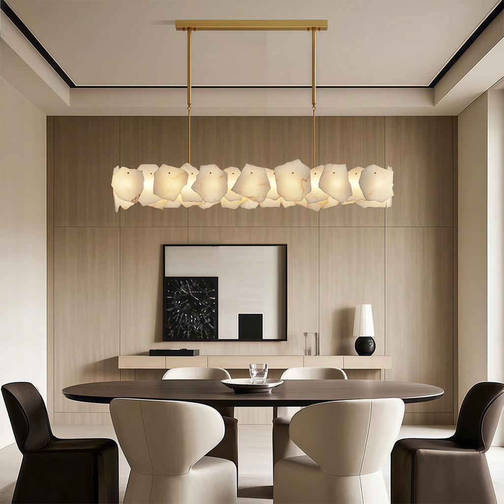 Modern LED Cloud Stone Copper Chandelier Ceiling Light