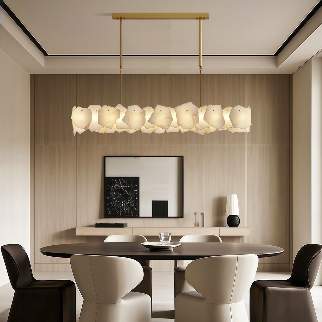 Modern LED Cloud Stone Copper Chandelier Ceiling Light