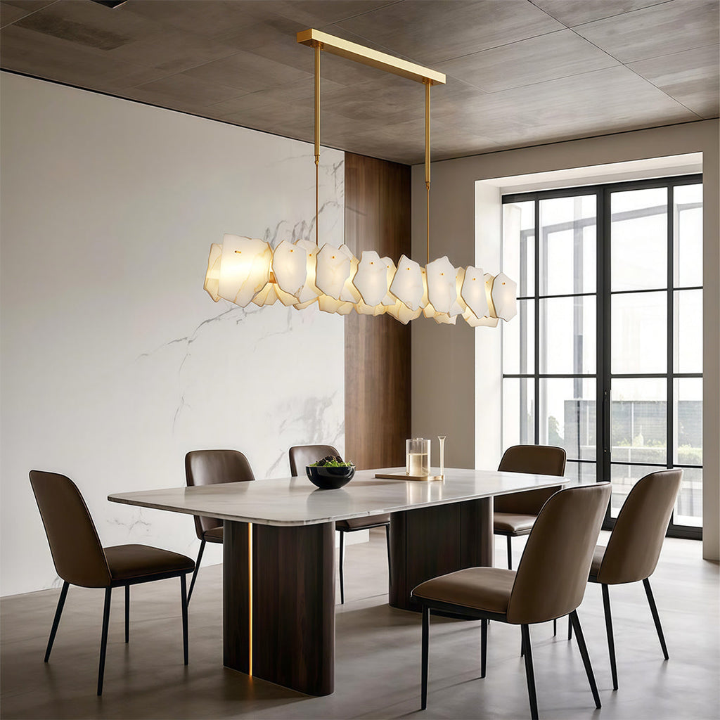 Modern LED Cloud Stone Copper Chandelier Ceiling Light
