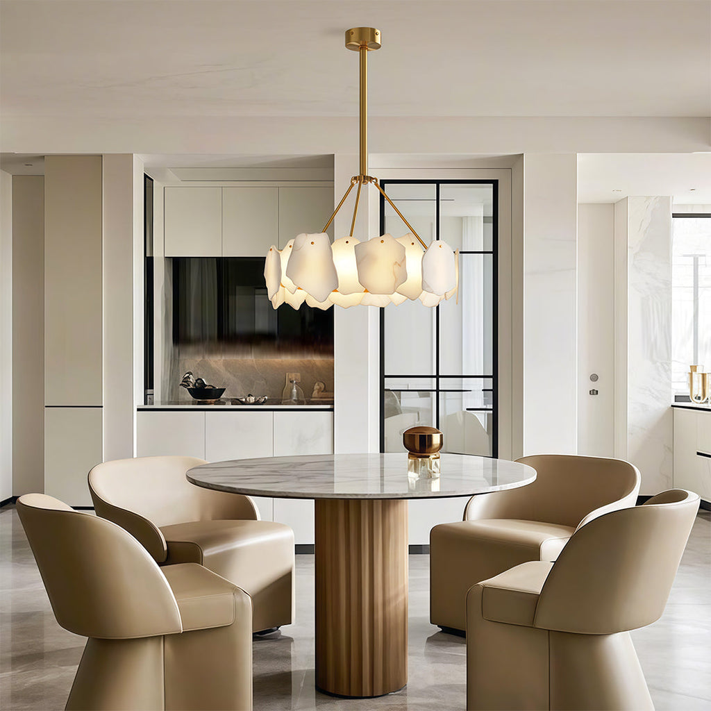 Modern LED Cloud Stone Copper Chandelier Ceiling Light