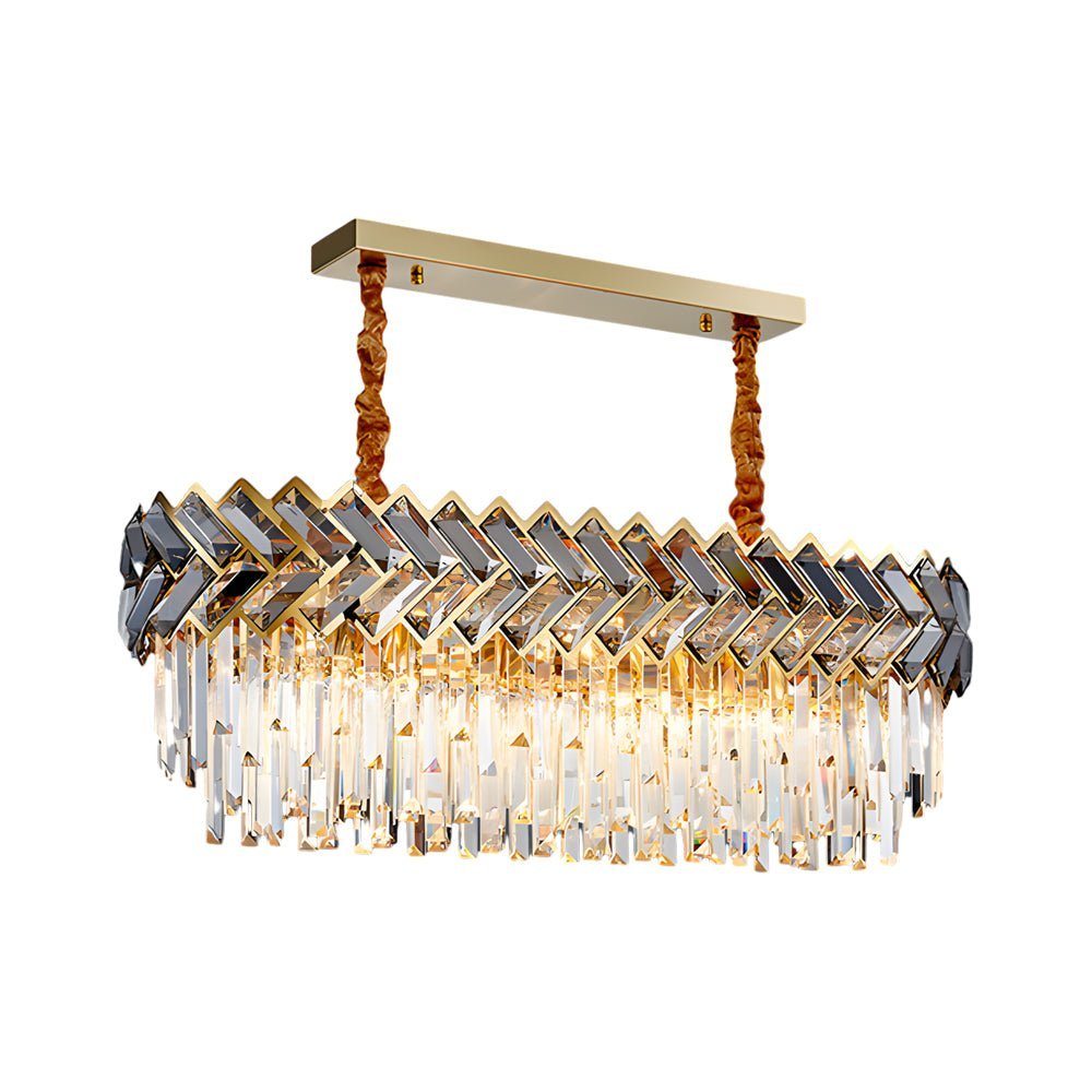 Modern LED Dimmable Crystal Chandelier - Round & Rectangle Design