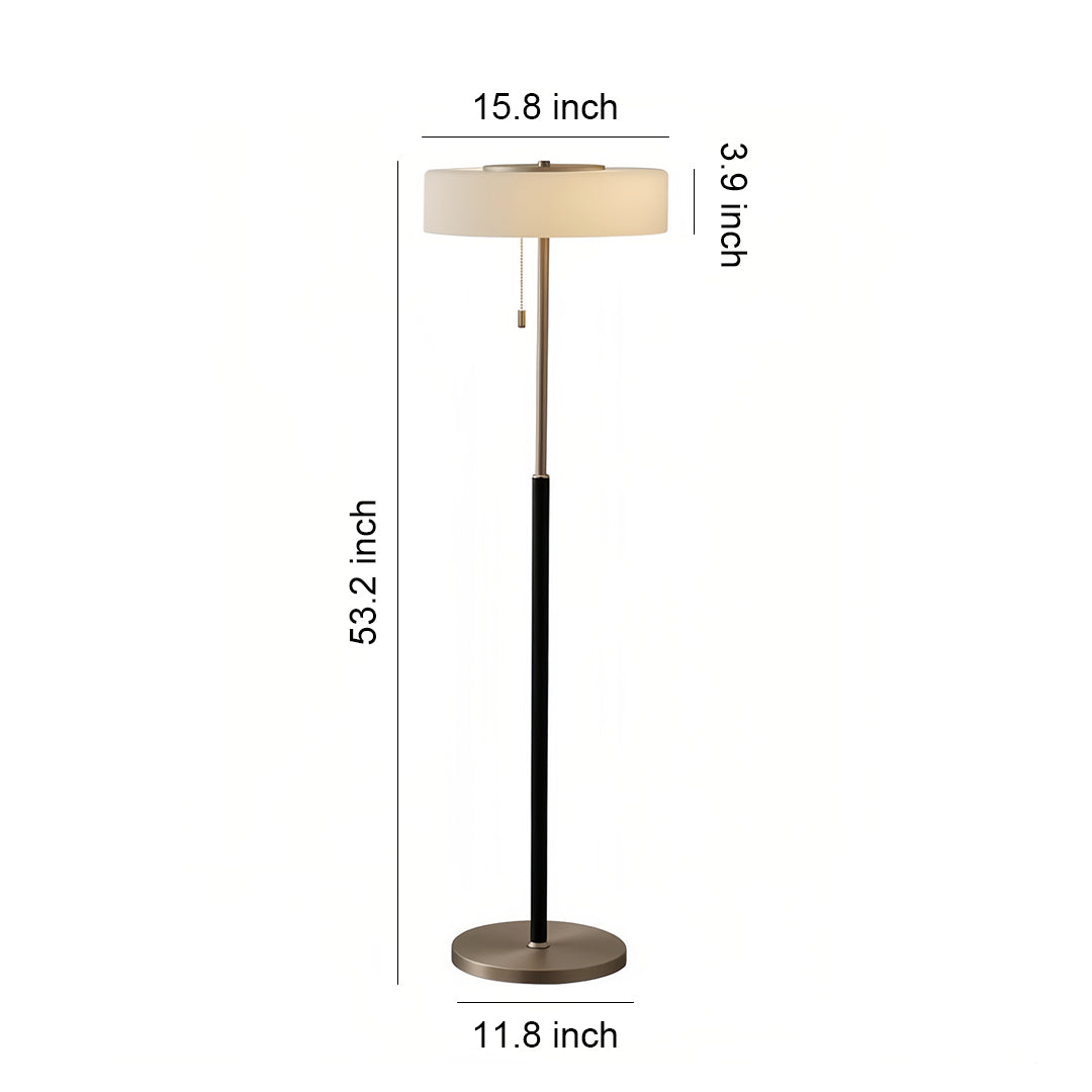 Elegant LED Drum Shade Floor Lamp - Tall Ambient Standing Light