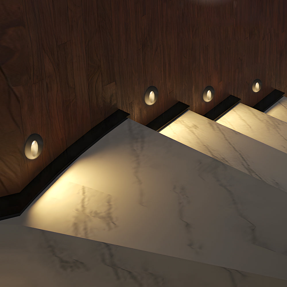 LED Step Light Recessed Oval Waterproof Modern Design