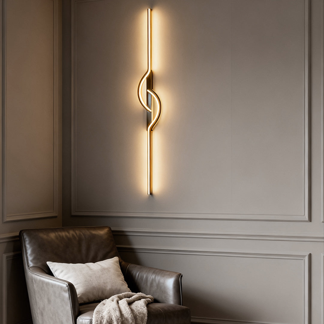 Modern Black Aluminum Wall Sconce - Creative Linear Lamp for Home Lighting