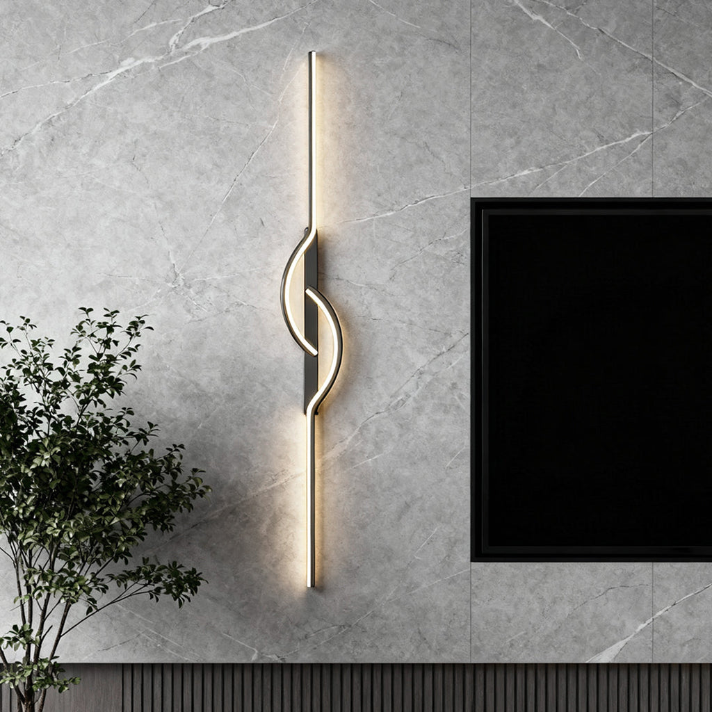 Modern Black Aluminum Wall Sconce - Creative Linear Lamp for Home Lighting