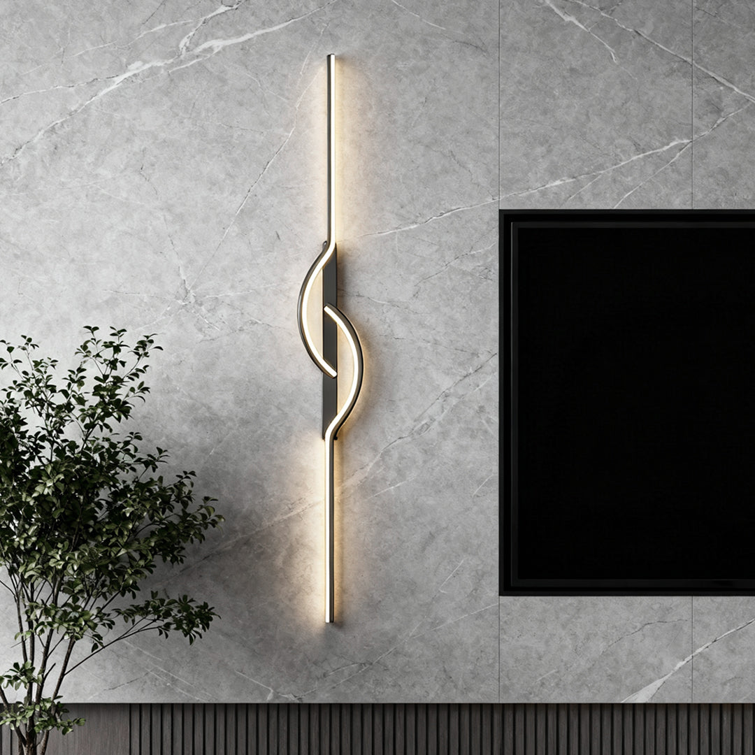 Modern Black Aluminum Wall Sconce - Creative Linear Lamp for Home Lighting