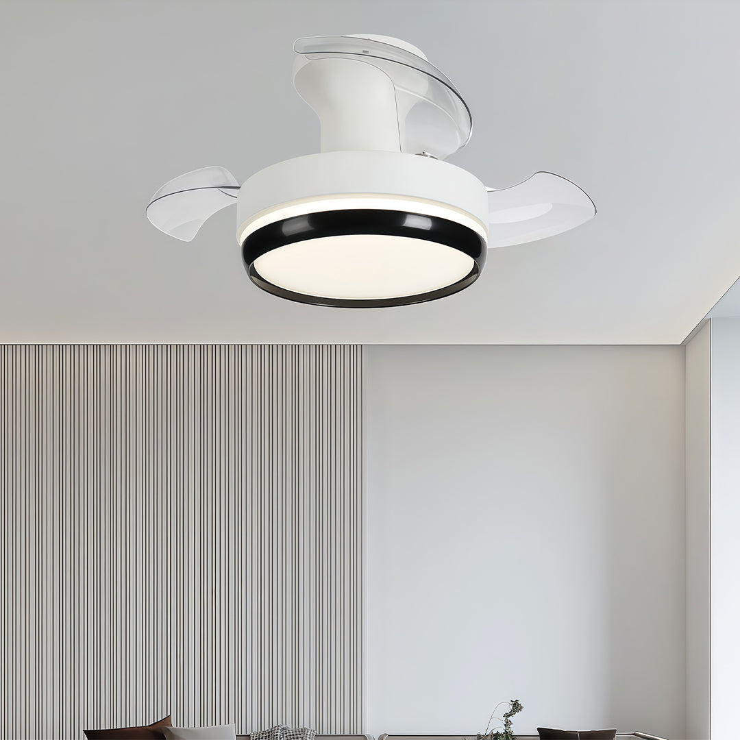 Ceiling Fan with Remote Control - Minimalist LED Light and Dimming 3-Blade Design
