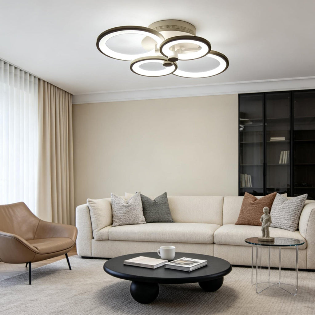 Elegant Overlapping Rings Ceiling Light - Unique Multi Ring LED Lamp