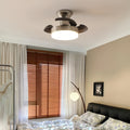 Silver Ceiling Fan with Light - French Retro 3-Blade Lamp Design