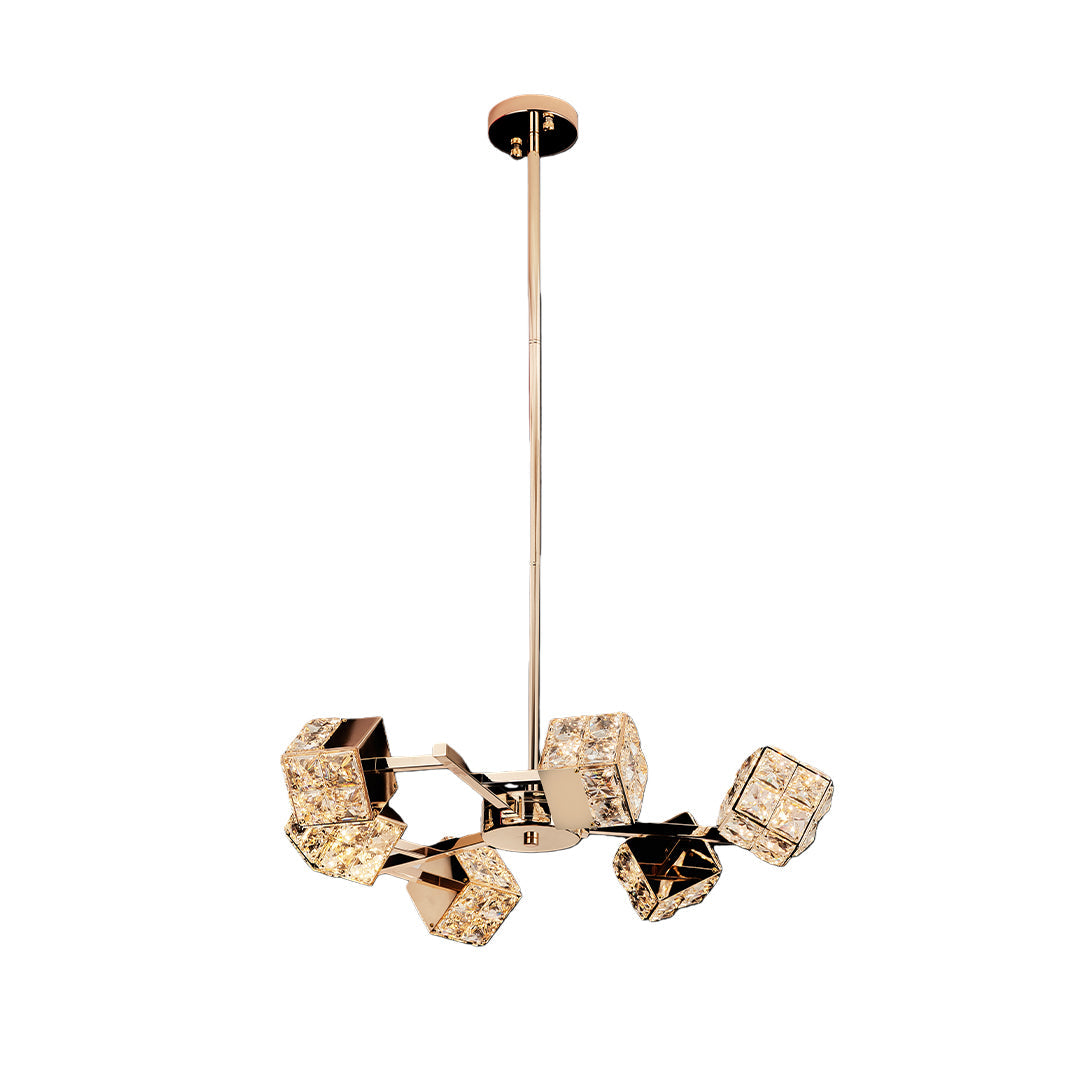 Luxury Crystal Cube Chandelier Modern Ceiling Light