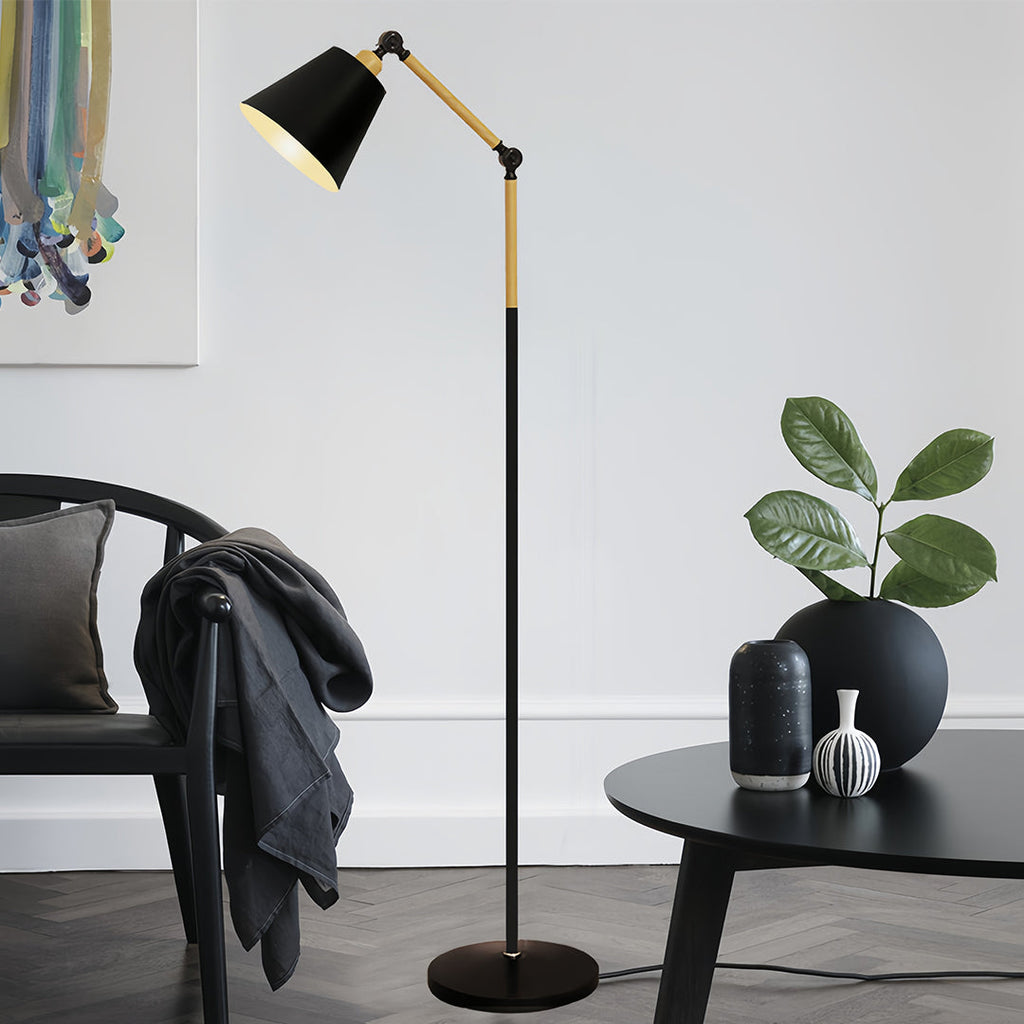 Modern Adjustable Metallic Floor Lamp - Sleek Standing Light for Home Decor