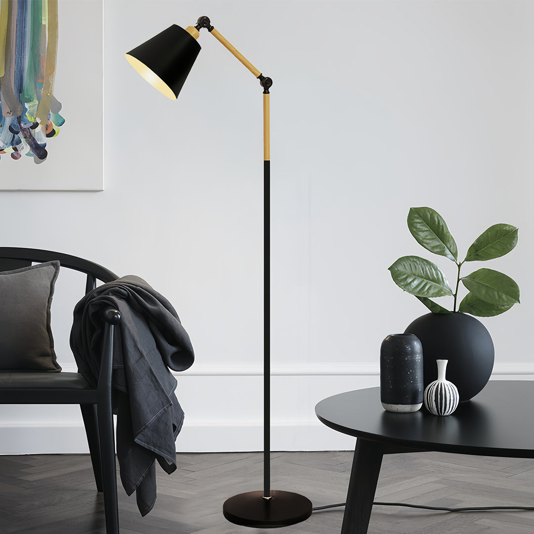 Modern Adjustable Metallic Floor Lamp - Sleek Standing Light for Home Decor