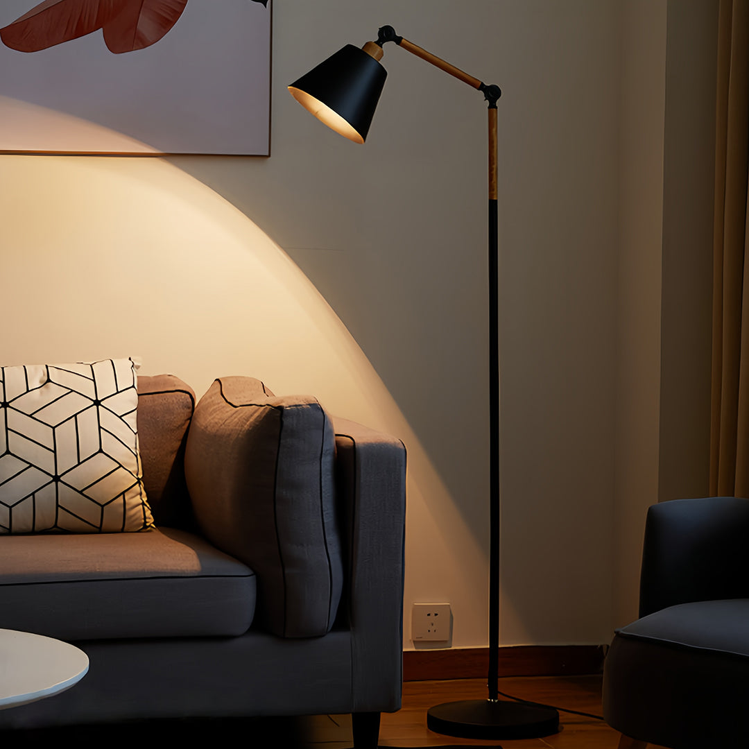 Modern Adjustable Metallic Floor Lamp - Sleek Standing Light for Home Decor