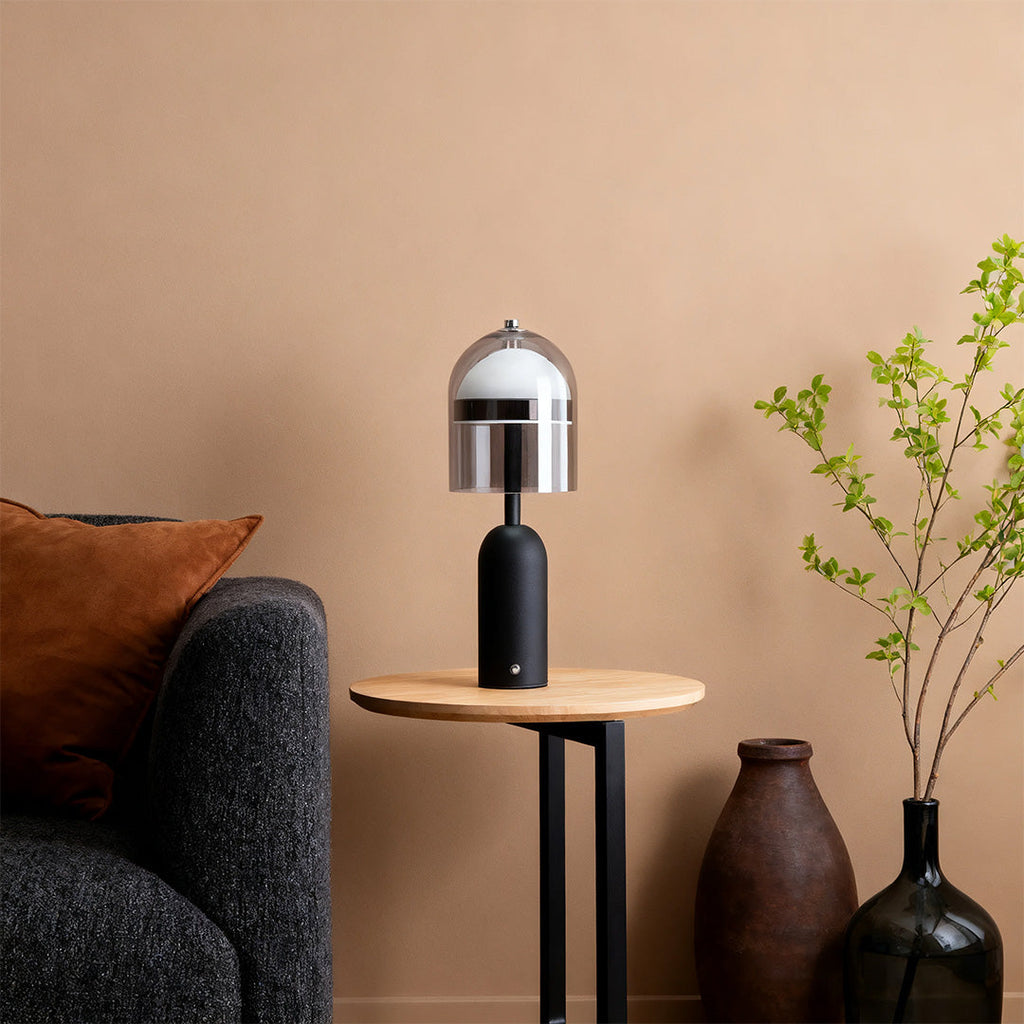 Italian Minimalist Glass Shade Table Lamp - Elegant Ambient Light for Home Decor