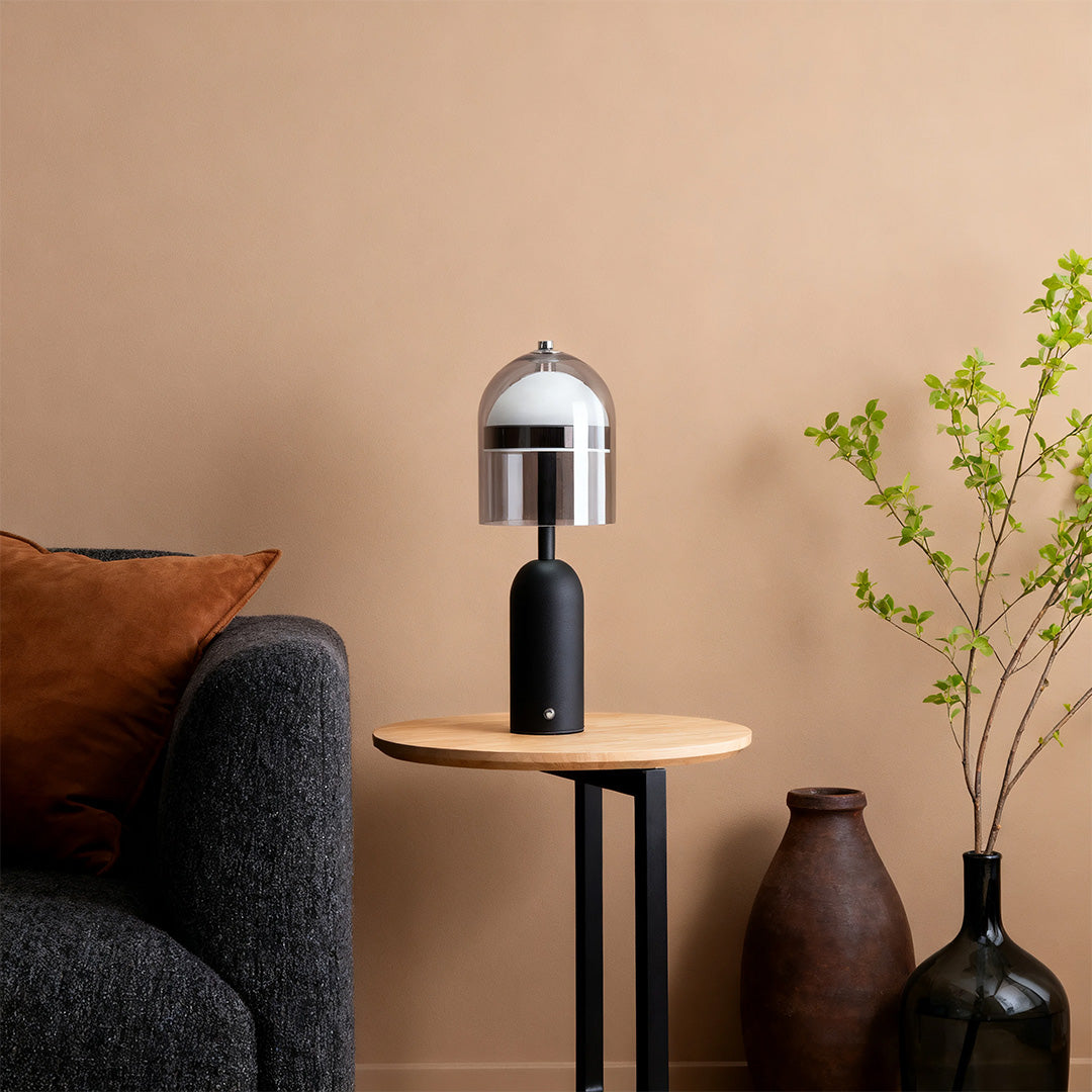 Italian Minimalist Glass Shade Table Lamp - Elegant Ambient Light for Home Decor