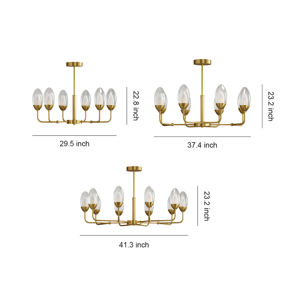 Modern Minimalist Copper Chandelier – Luxury Ceiling Light Fixture