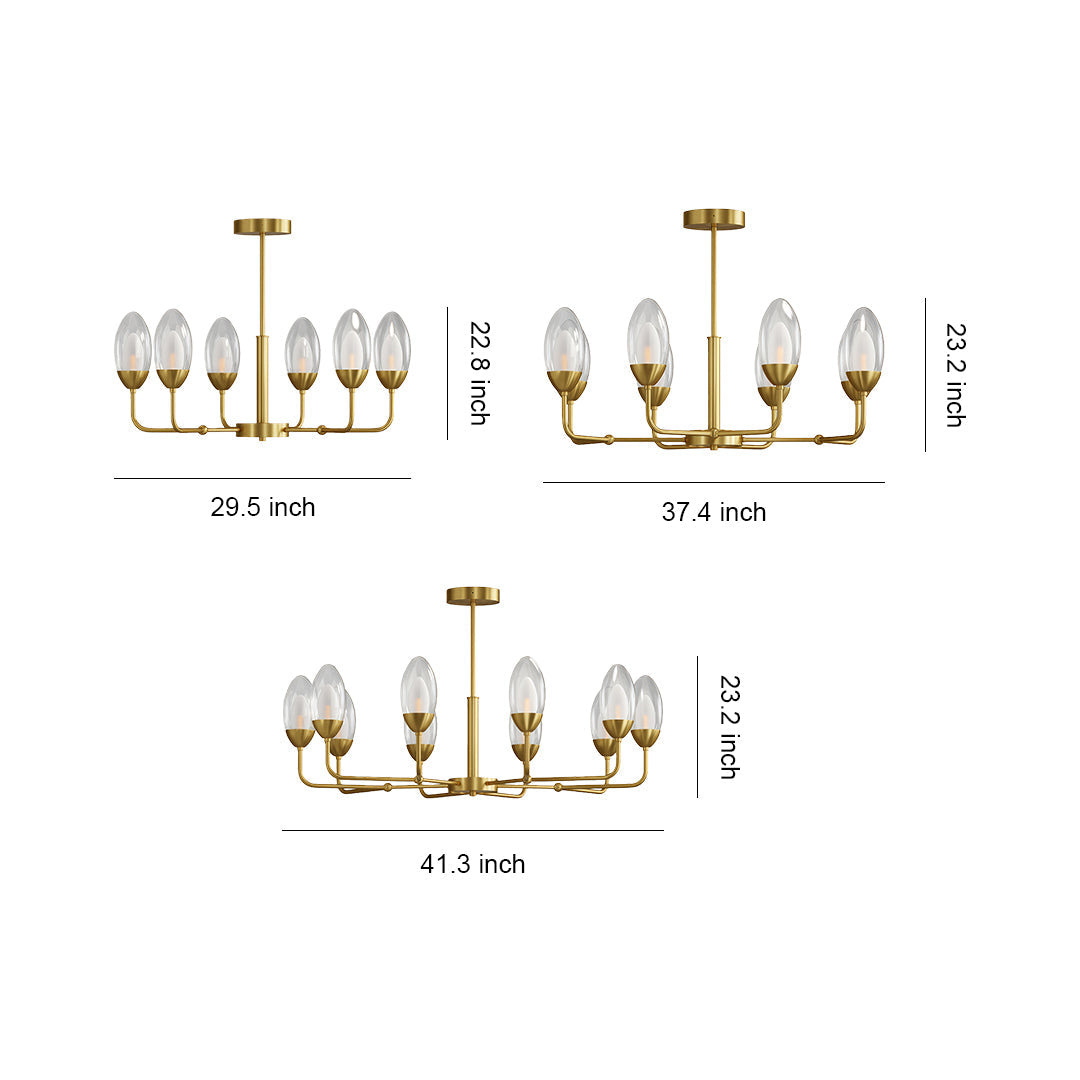 Modern Minimalist Copper Chandelier – Luxury Ceiling Light Fixture