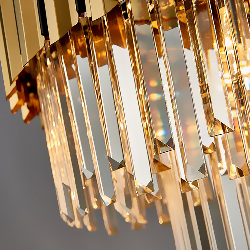 Modern Minimalist Crystal LED Chandelier for Living Room Dining Room Bedroom