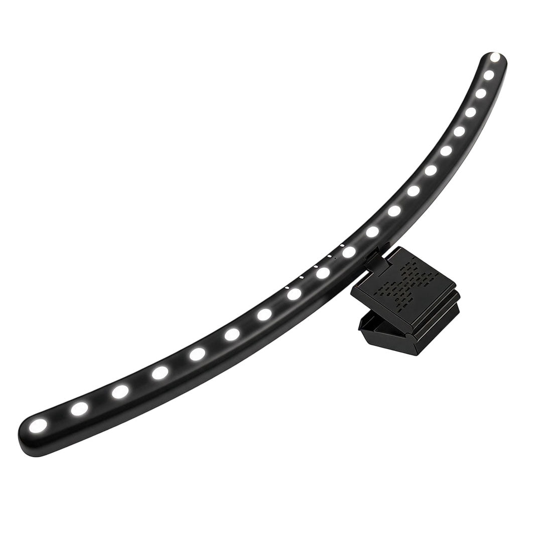 Black Curved LED Desk Lamp - Modern Eye-Care Monitor Light 

This sleek, black modern table lamp features an extended curved design specifically for eye-care. Ideal for desk setups, it provides optimal lighting for reading and working at your extended cur