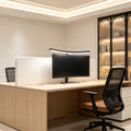 Black Curved LED Desk Lamp - Modern Eye-Care Monitor Light 

This sleek, black modern table lamp features an extended curved design specifically for eye-care. Ideal for desk setups, it provides optimal lighting for reading and working at your extended cur