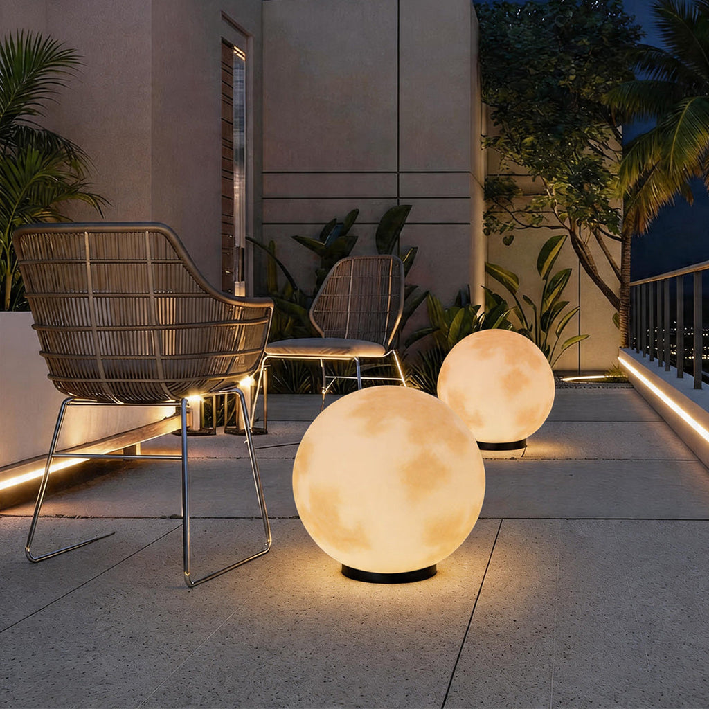 Moon Pillar Lights Waterproof LED Resin Lamp - Modern Decorative Lighting for Home & Garden