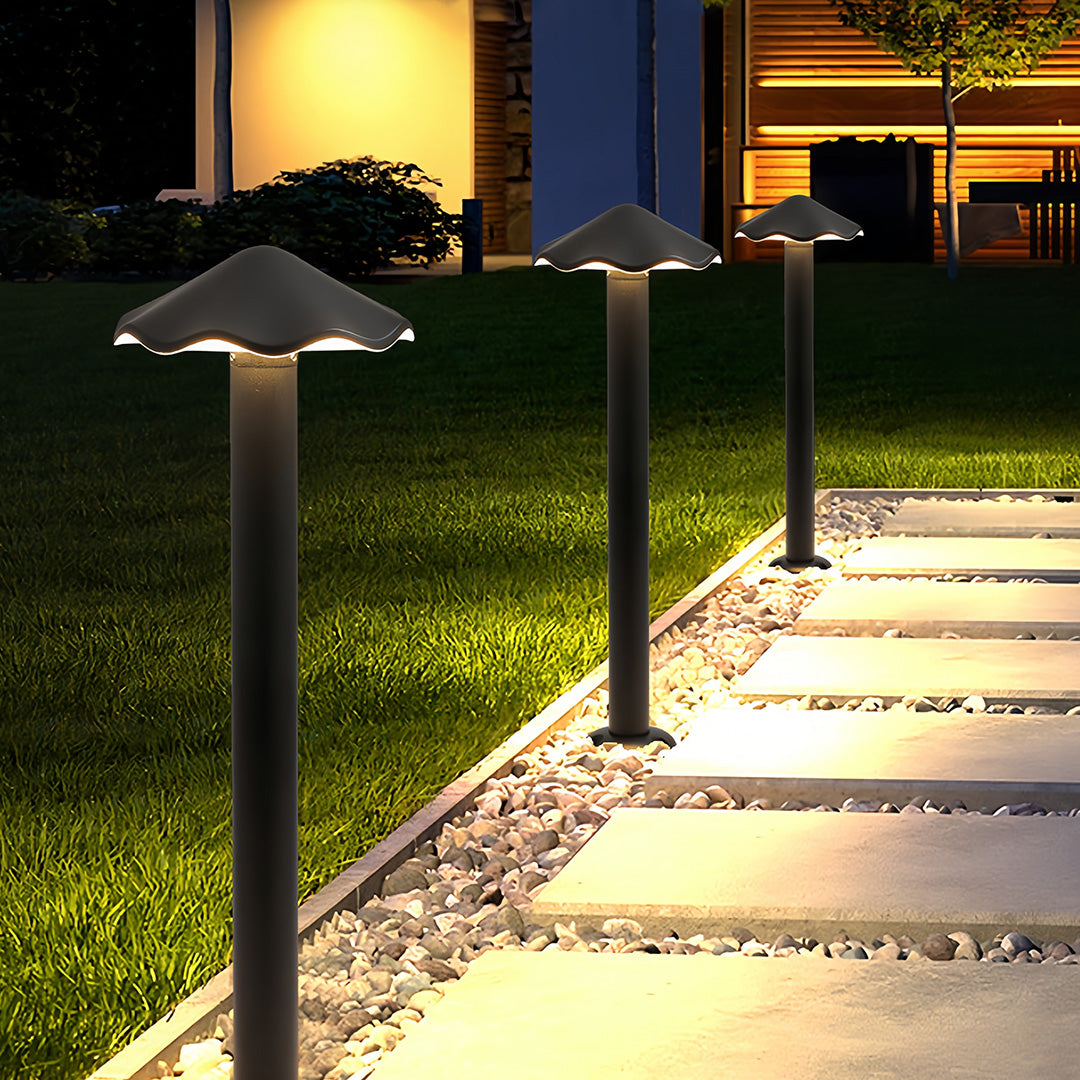 Metal Pathway Lights - Industrial Umbrella Shape Lawn Lighting