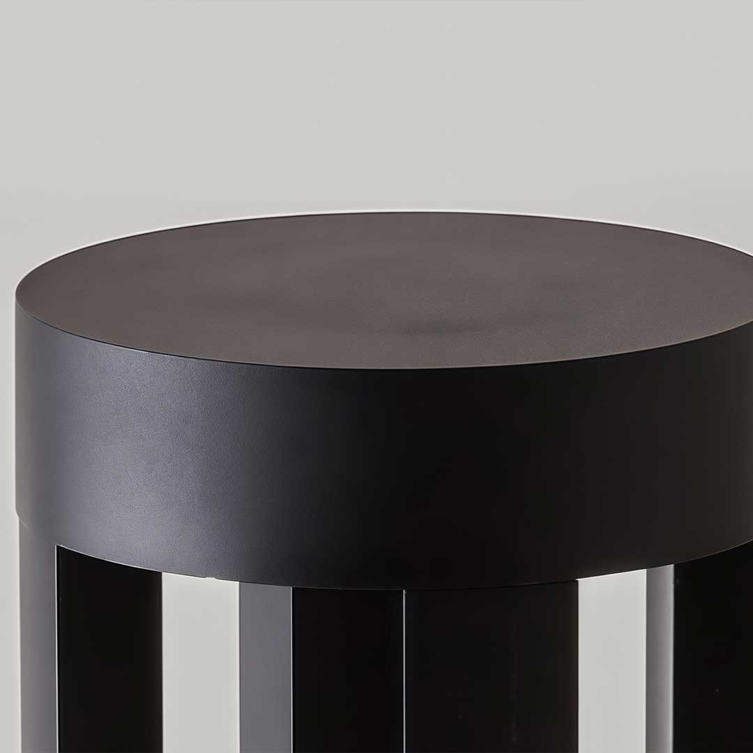 Modern Circular LED Bollard Light Fixture for Exterior Use