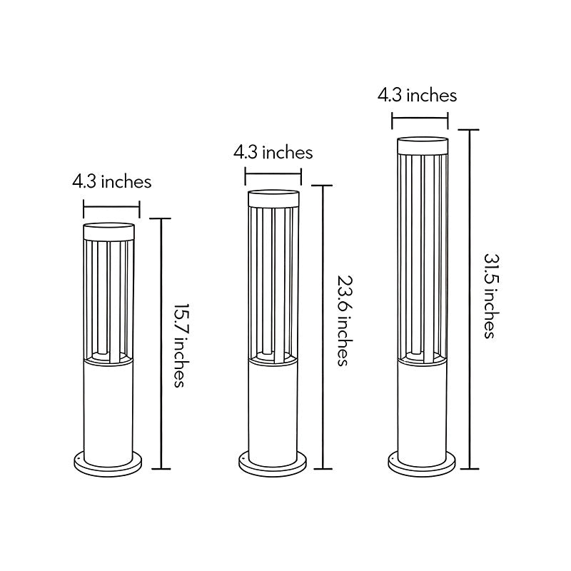 Modern Circular LED Bollard Light Fixture for Exterior Use