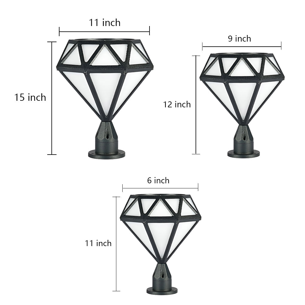 Modern Diamond-Shaped LED Waterproof Outdoor Pillar Lights