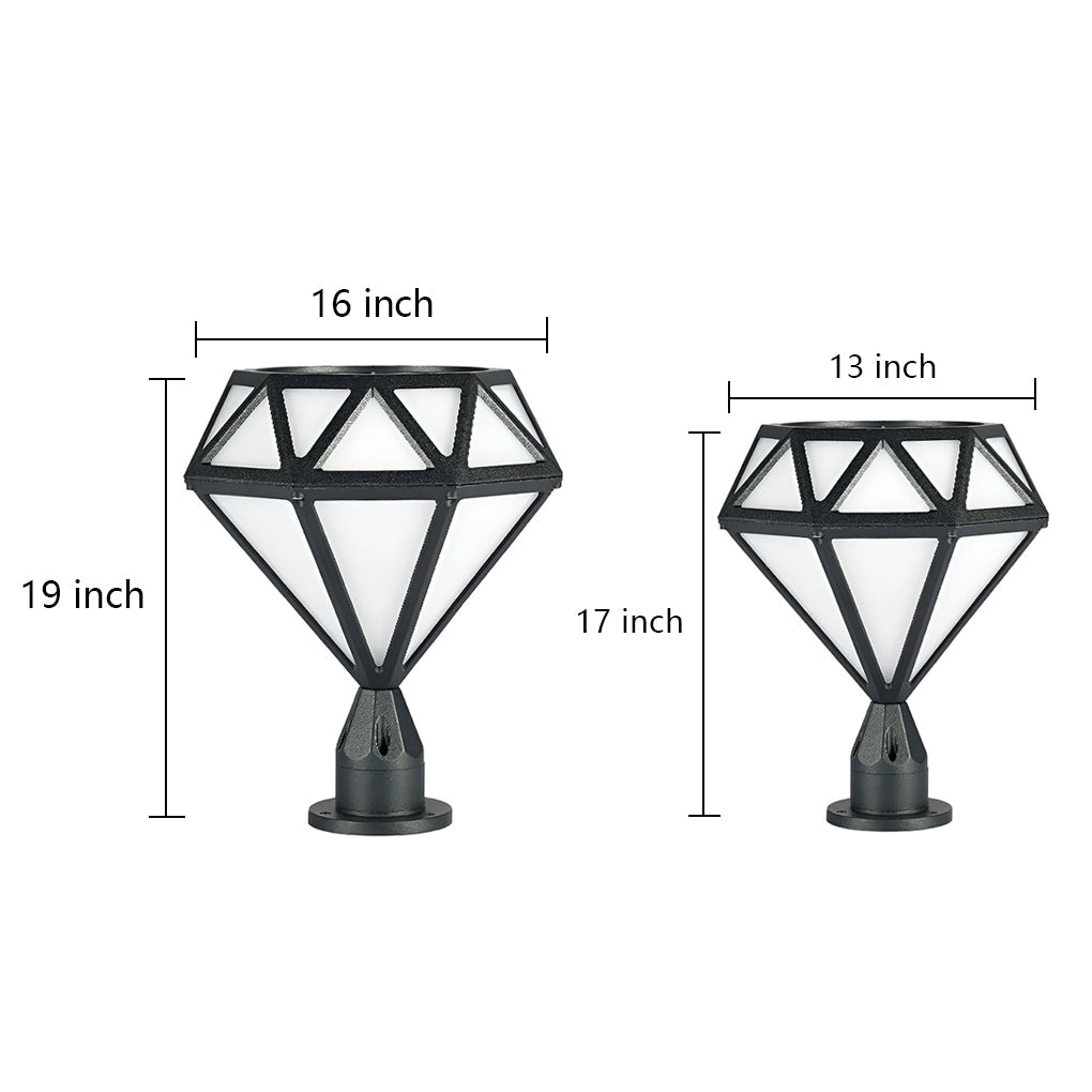 Modern Diamond-Shaped LED Waterproof Outdoor Pillar Lights