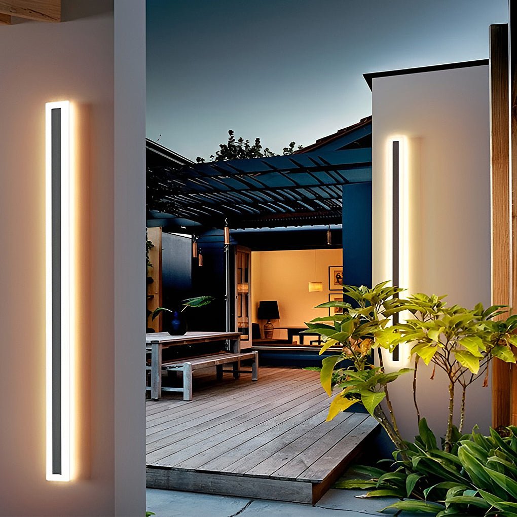 Acrylic Outdoor Linear Wall Sconce - Iron Ambiance Light