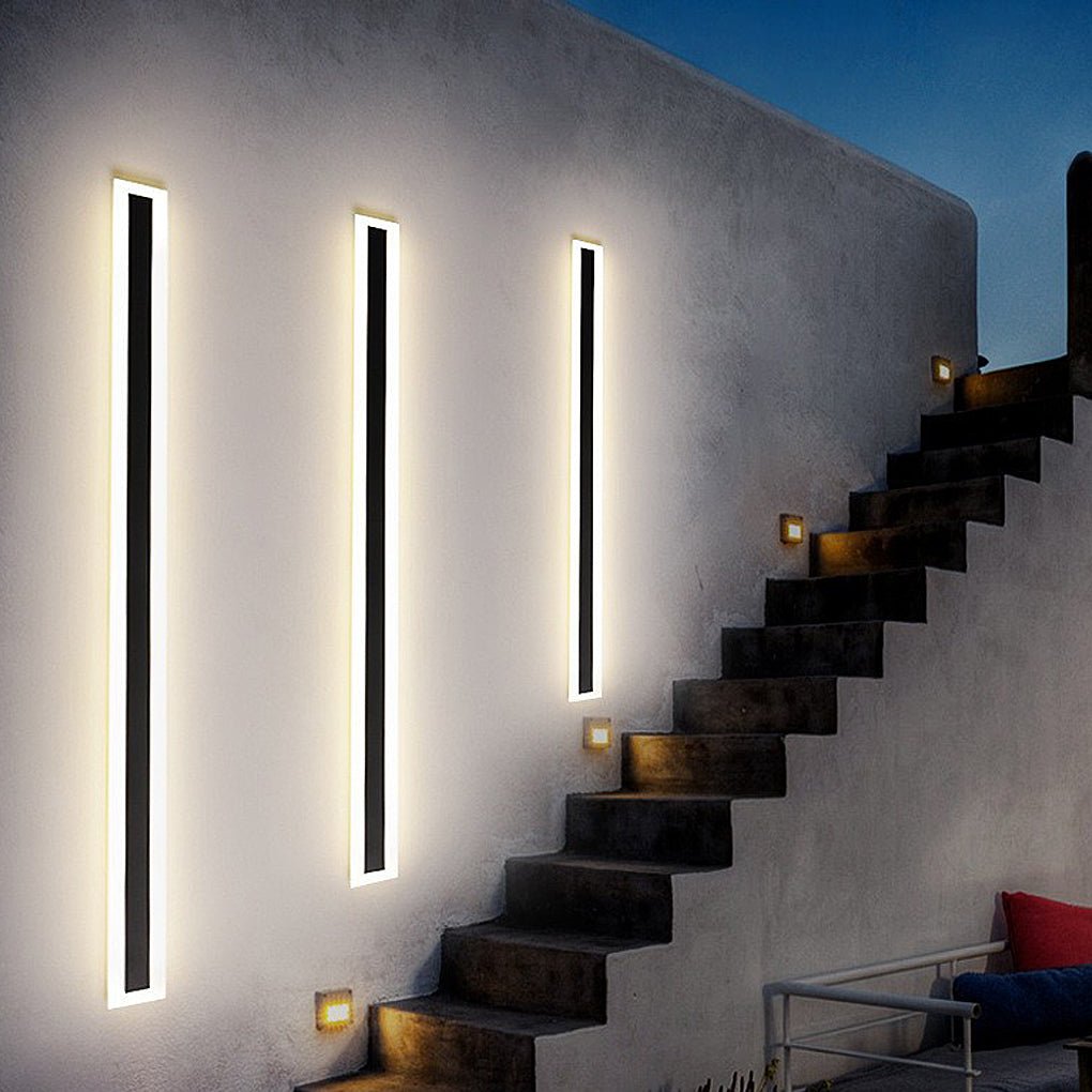 Acrylic Outdoor Linear Wall Sconce - Iron Ambiance Light