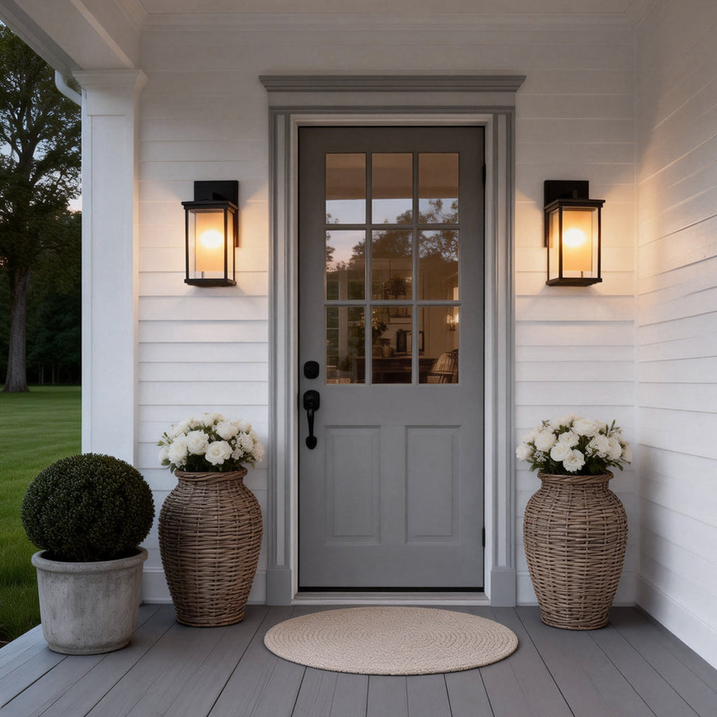 Outdoor Wall Mounted Black Square Aluminum Light Fixture