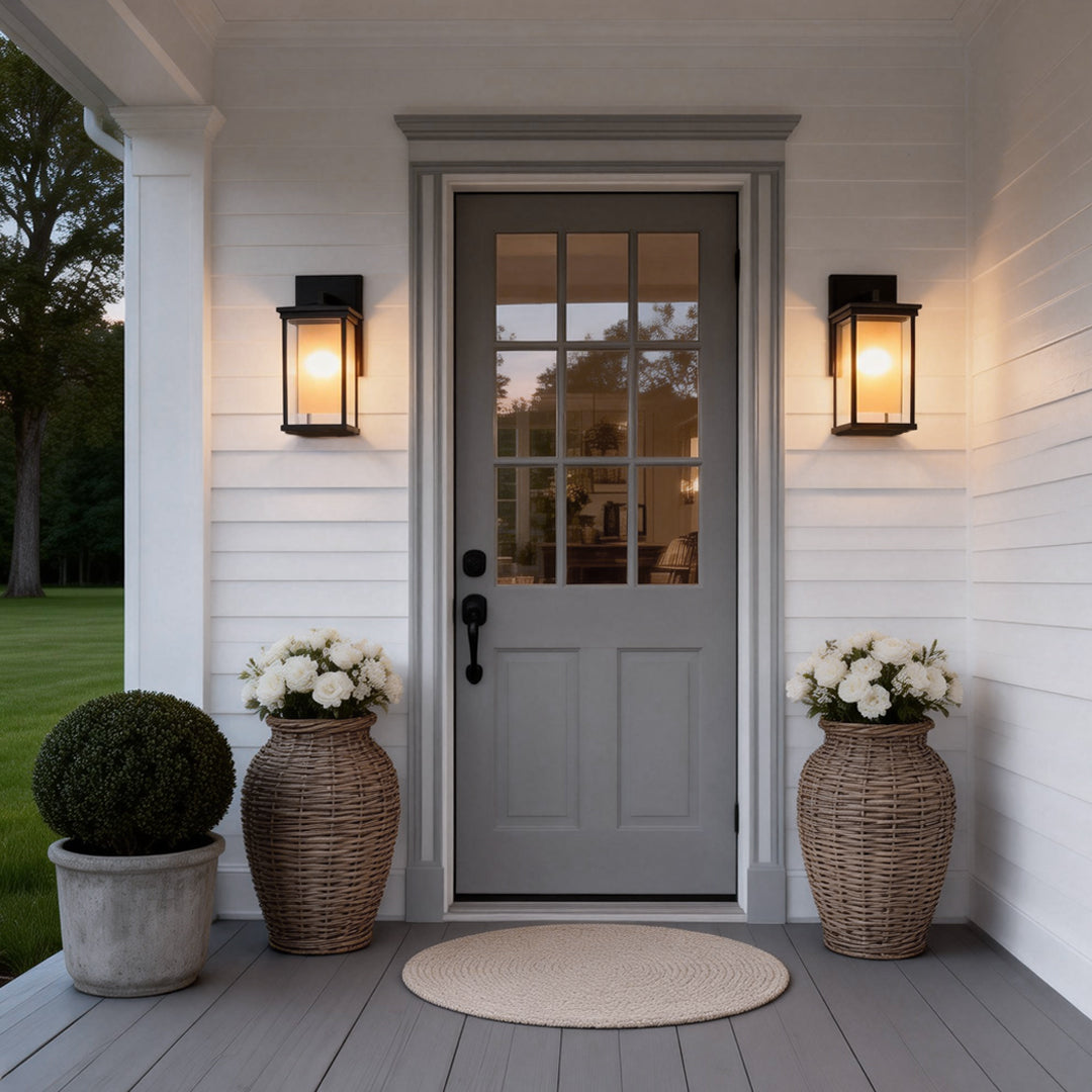 Outdoor Wall Mounted Black Square Aluminum Light Fixture