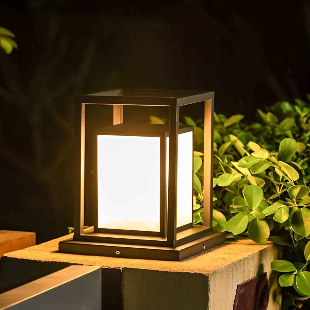 Outdoor Waterproof LED Pillar Lights - Modern Black Design