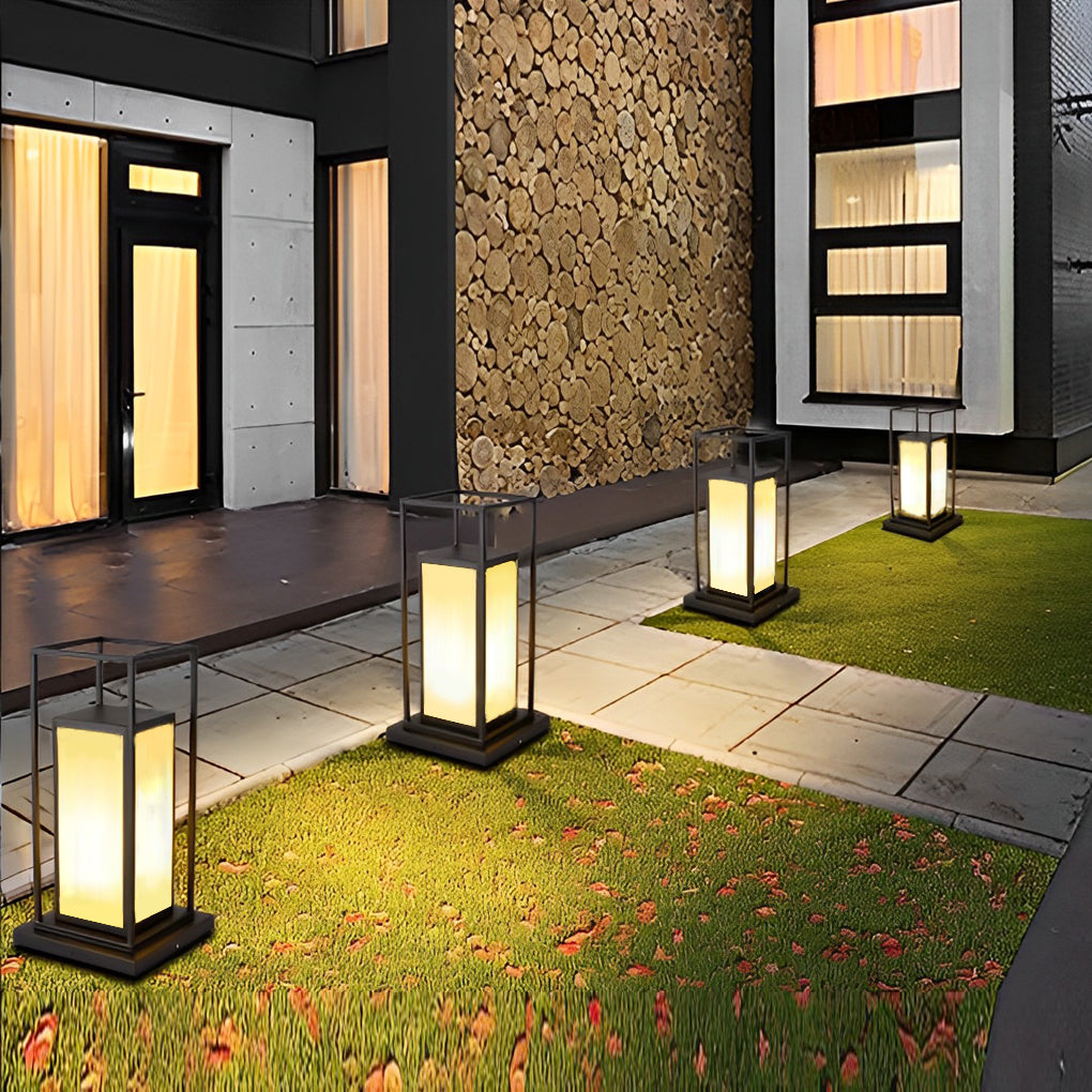 Outdoor Waterproof LED Pillar Lights - Modern Black Design