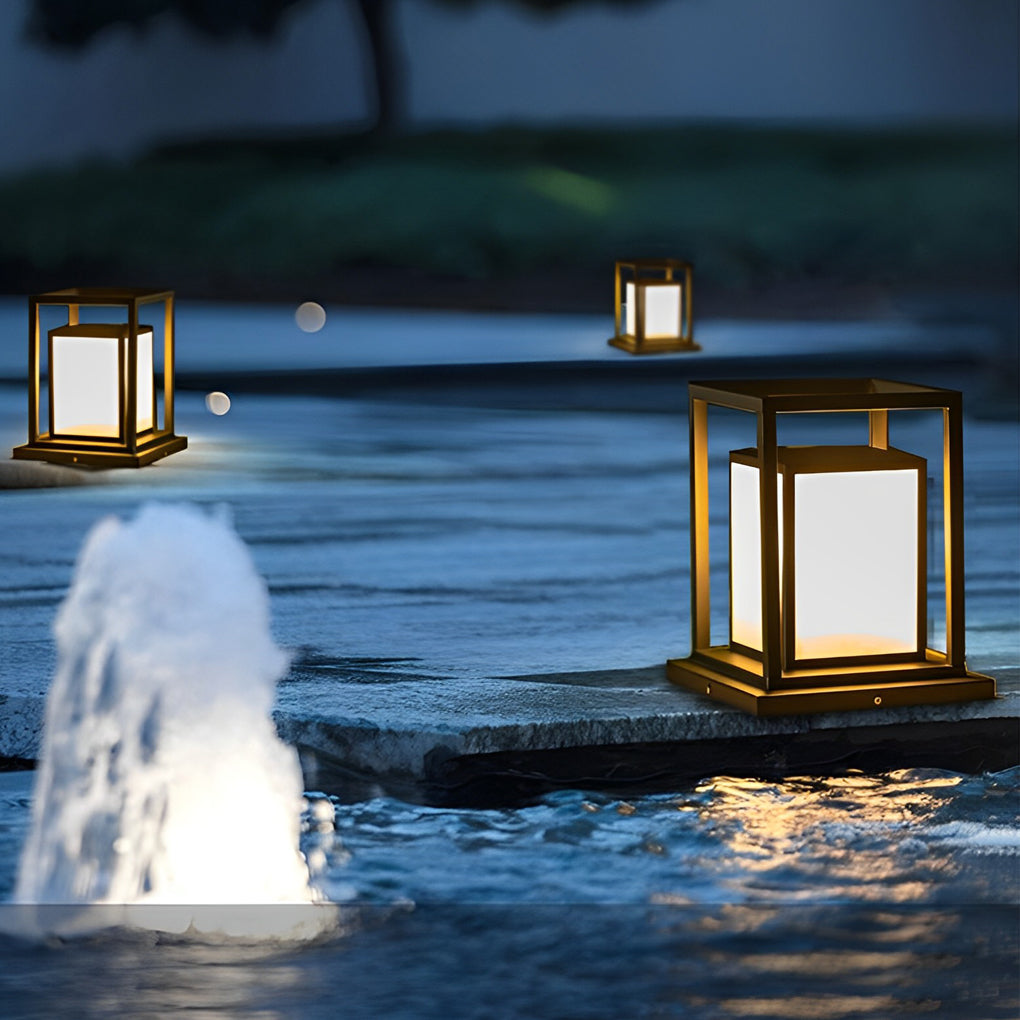 Outdoor Waterproof LED Pillar Lights - Modern Black Design