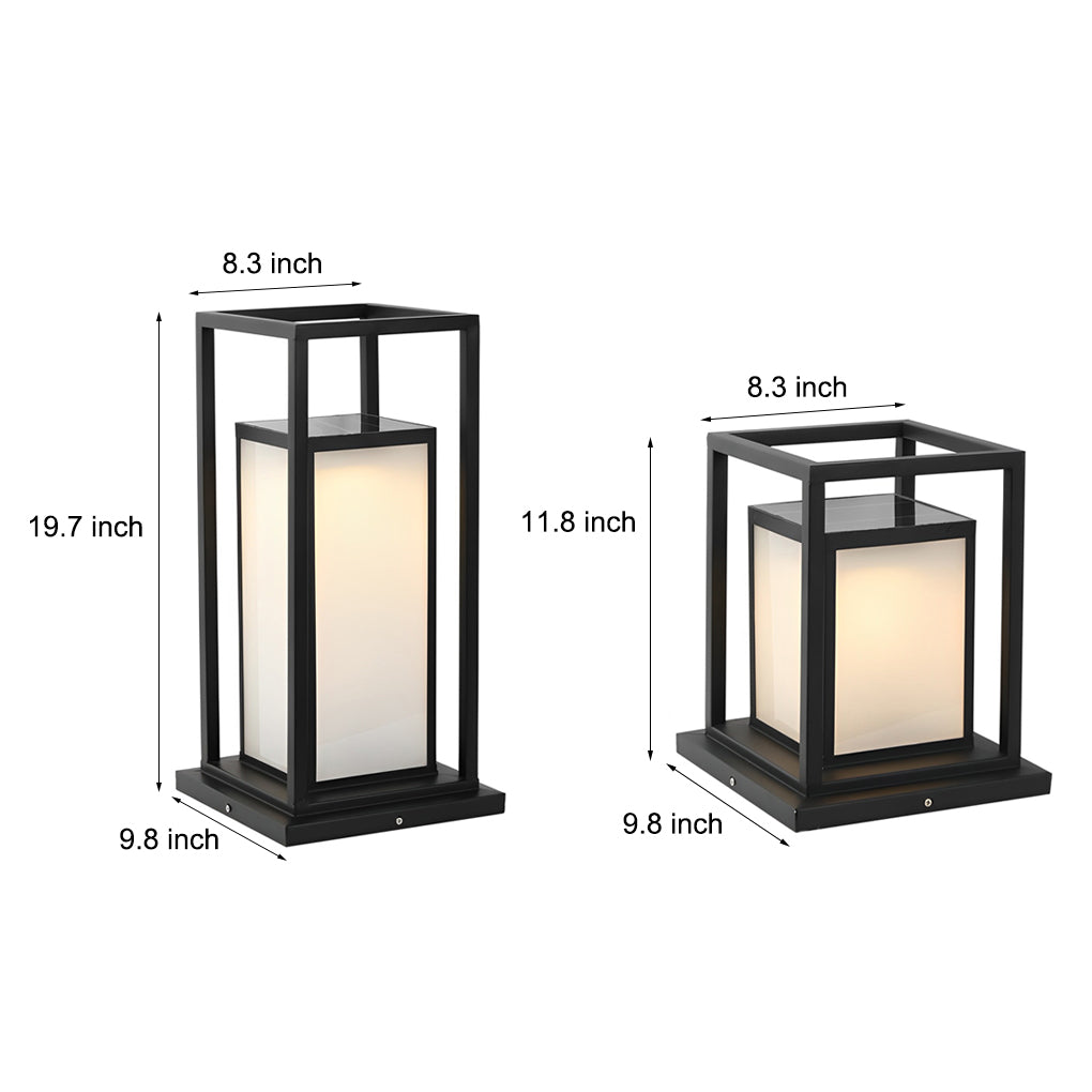 Outdoor Waterproof LED Pillar Lights - Modern Black Design