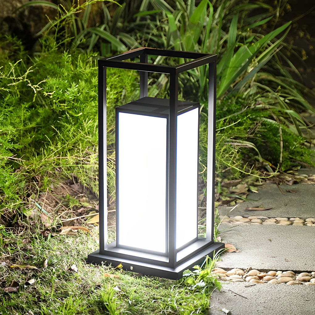 Outdoor Waterproof LED Pillar Lights - Modern Black Design