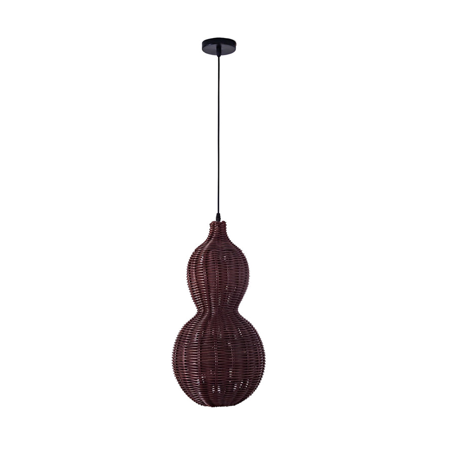 Modern Woven Rattan Gourd Pendant Light - Country Style Hanging Ceiling Fixture