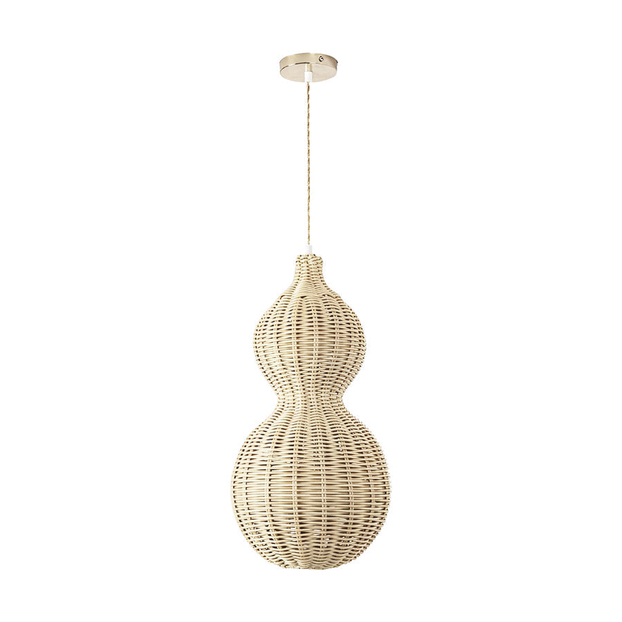 Modern Woven Rattan Gourd Pendant Light - Country Style Hanging Ceiling Fixture