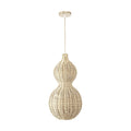 Modern Woven Rattan Gourd Pendant Light - Country Style Hanging Ceiling Fixture