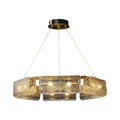 Rectangular Glass Chandelier - Luxury Brass Ceiling Light, Italian Design, Elegant Modern Lighting
