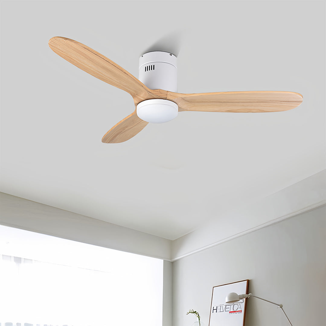 3-Blade DC Motor Ceiling Fan with Light & Remote Control – Quiet Operation
