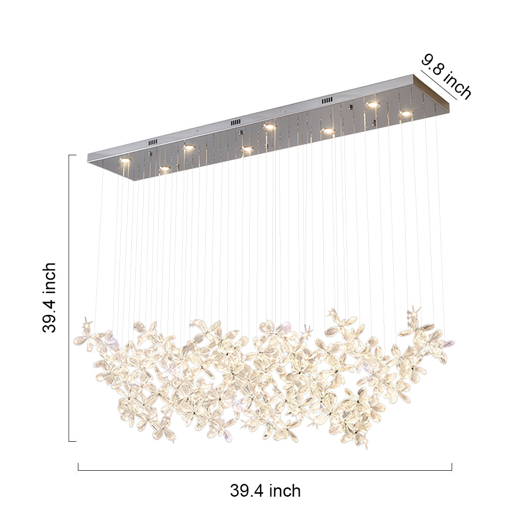 Rock Crystal Chandelier - Italian Flower Island Light